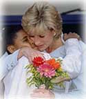 Diana hugging cancer patient